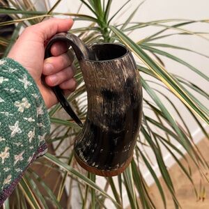 Viking Horn Drinking Mug Cups Stein Beer Wine Goblet Medieval Ox Gift For Him